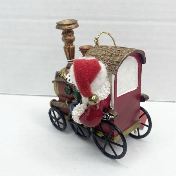 Sterling Ornament Santa Claus and Bear On Train Resin Heavy-weight - Picture 7 of 10